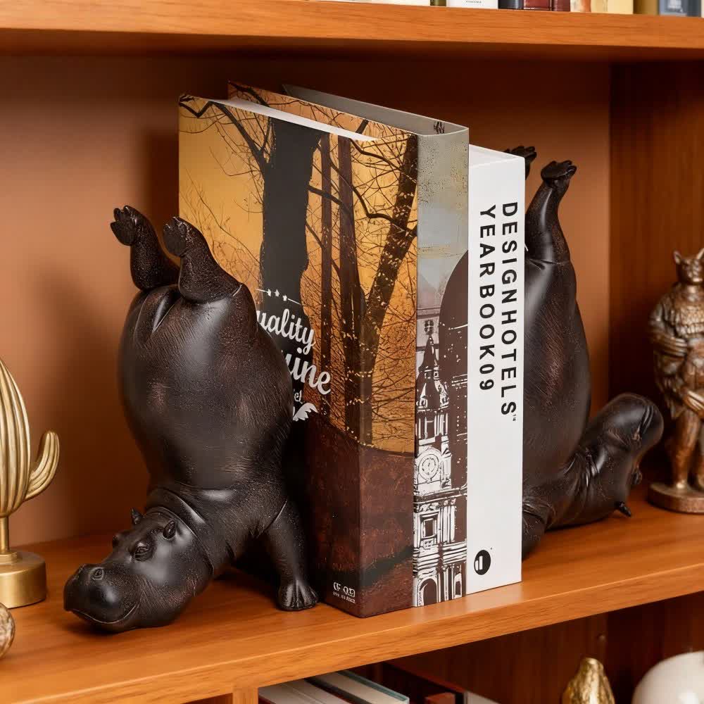 Ownkoti Resin Hippo Bookend Decorative Book Holder  - image 2