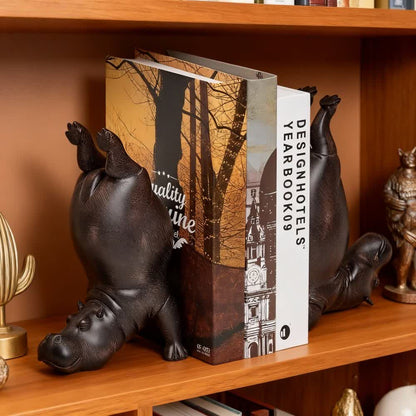 Ownkoti Resin Hippo Bookend Decorative Book Holder  - image 2