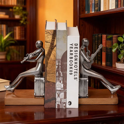 Ownkoti Musician Resin Decorative Sculpture Bookend - Coppery - image 0