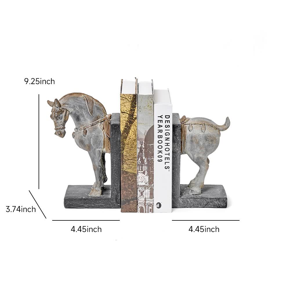 Ownkoti Horse Sculptures Distressed Resin Decorative Bookend - image 4