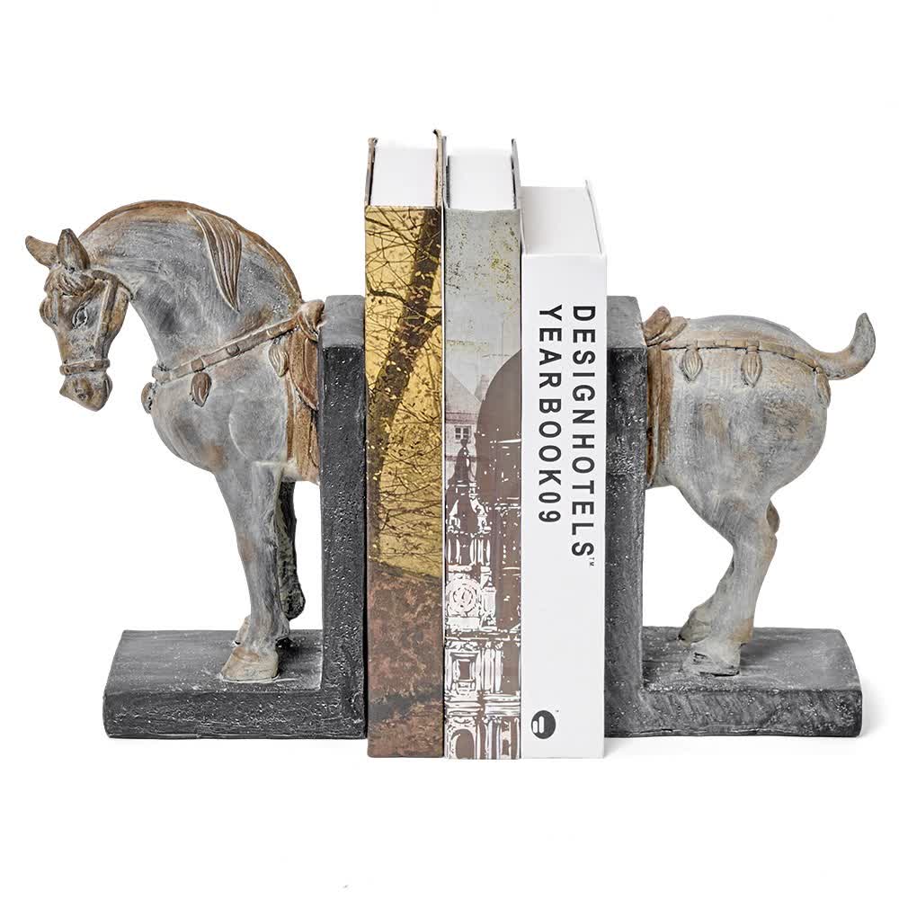 Ownkoti Horse Sculptures Distressed Resin Decorative Bookend - image 5