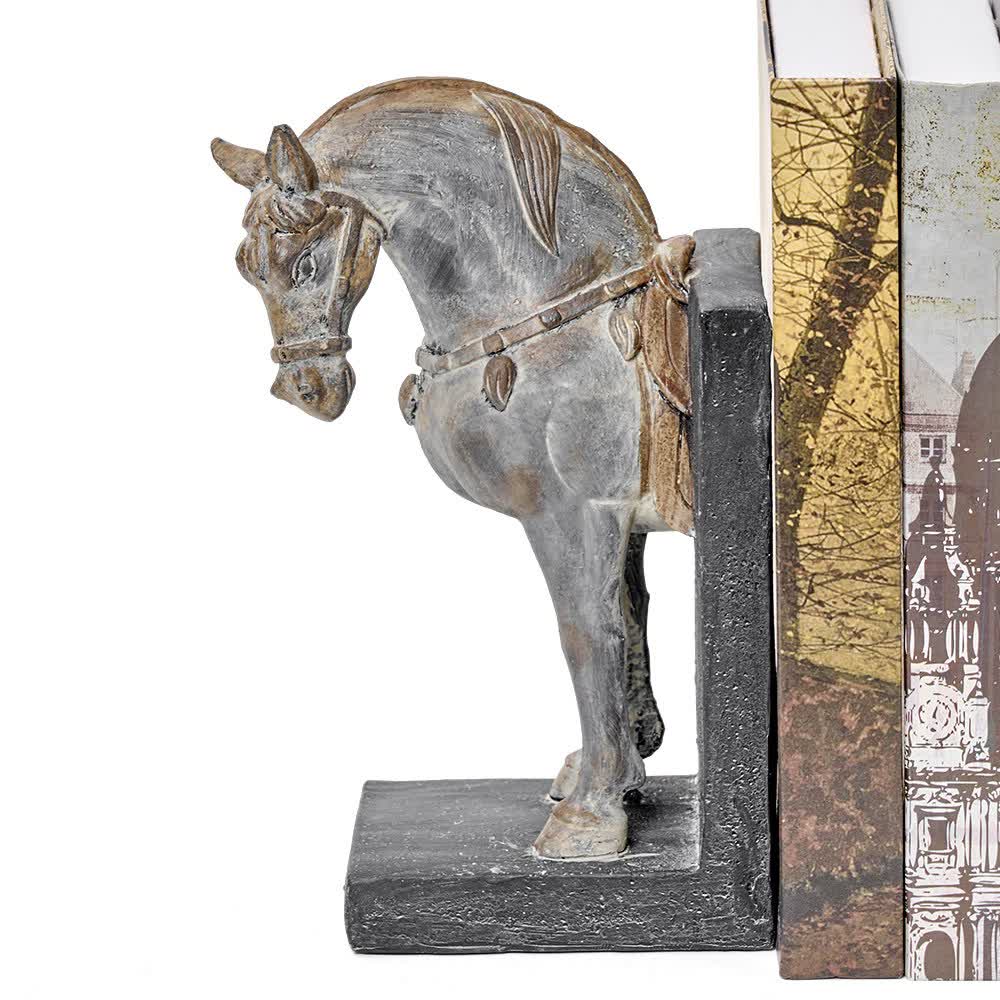 Ownkoti Horse Sculptures Distressed Resin Decorative Bookend - image 9