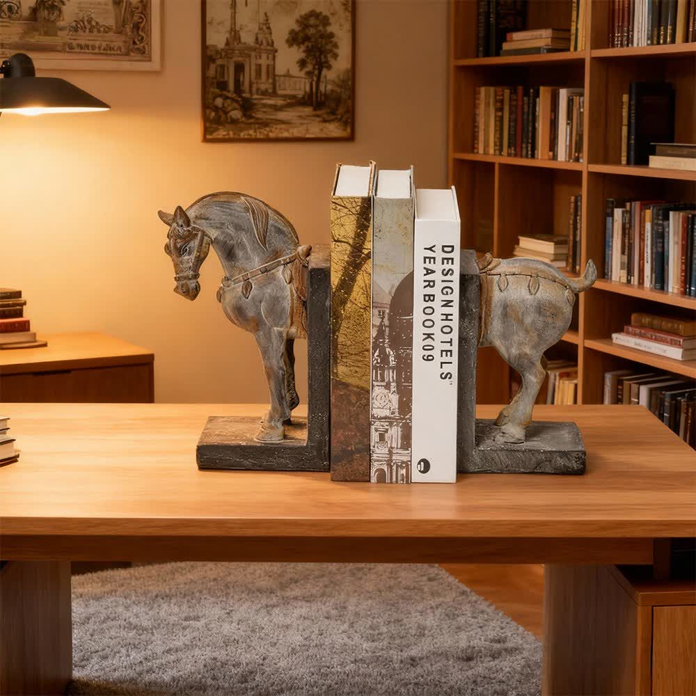 Ownkoti Horse Sculptures Distressed Resin Decorative Bookend - image 1