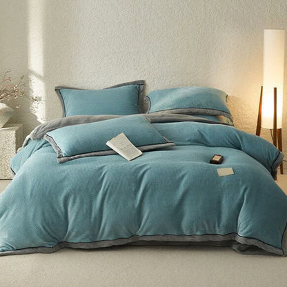 Ownkoti Waffle Textured  Reversible Plush Bedding Set(4PCS) - image 3