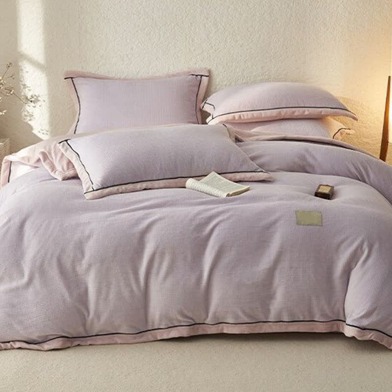 Ownkoti Waffle Textured  Reversible Plush Bedding Set(4PCS) - image 10