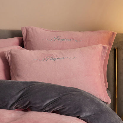 Ownkoti Happiness Embroidered Plush Bedding Set(4PCS) - image 22