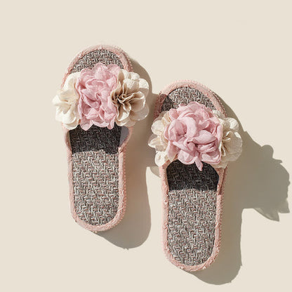 Ownkoti Chiffon Floral Linen House Slippers - image 3