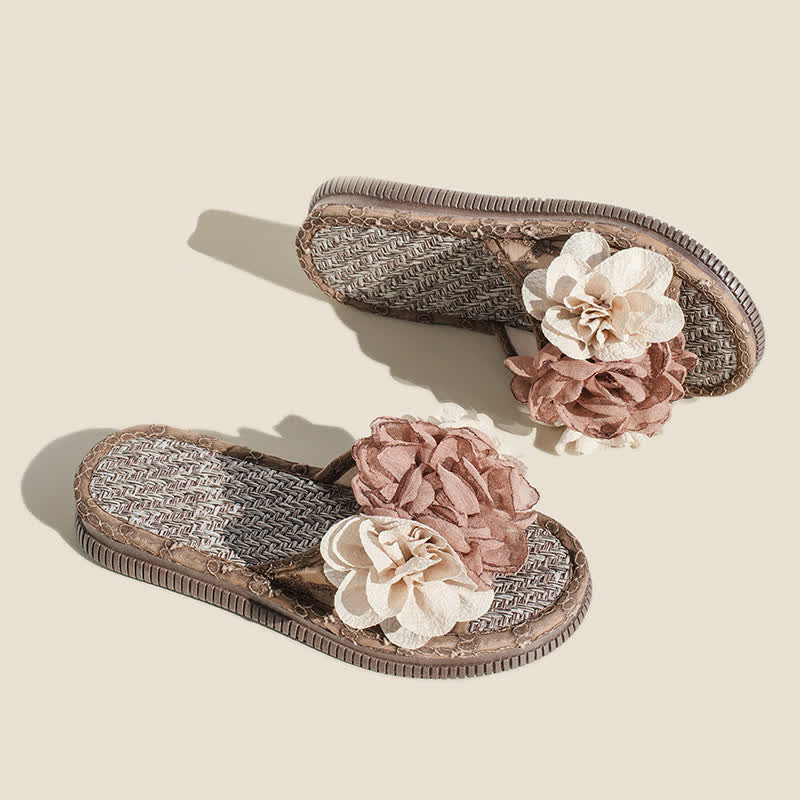 Ownkoti Chiffon Floral Linen House Slippers - image 11