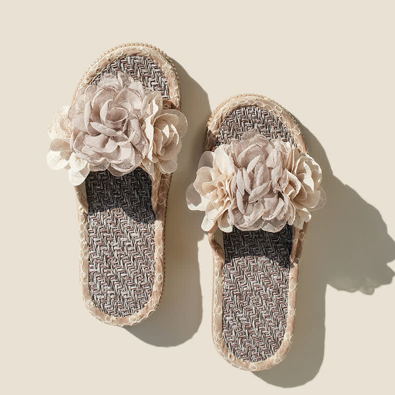 Ownkoti Chiffon Floral Linen House Slippers - image 14