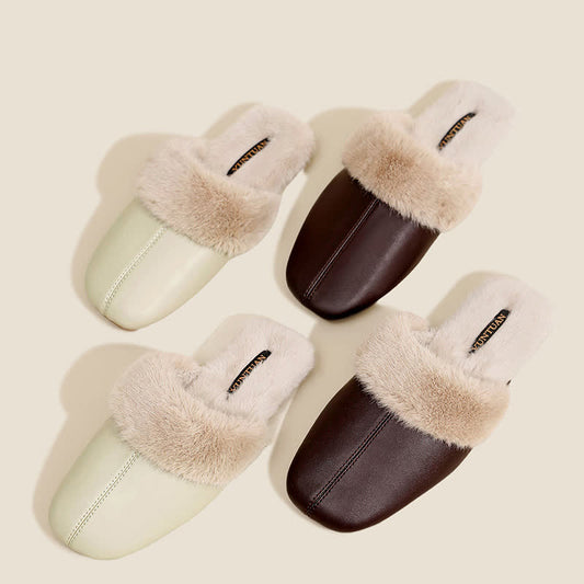 Ownkoti Simple Solid Plush House Slippers - image 0