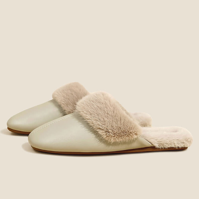 Ownkoti Simple Solid Plush House Slippers - image 2