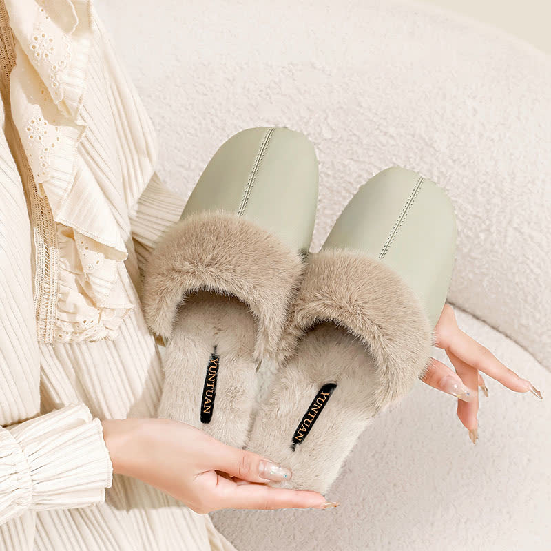 Ownkoti Simple Solid Plush House Slippers - image 3