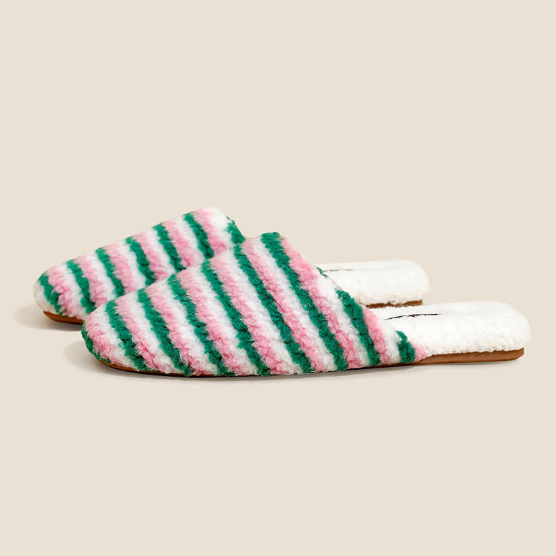 Ownkoti Striped Plush Warm House Slippers - image 8