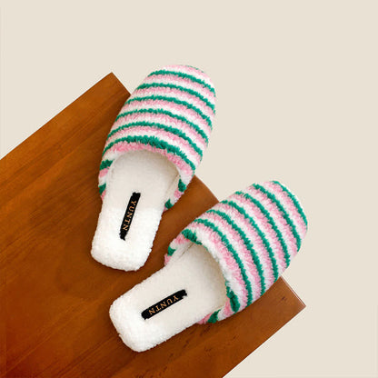 Ownkoti Striped Plush Warm House Slippers - image 7