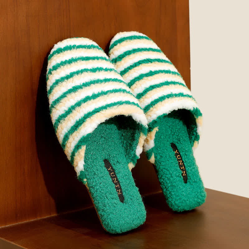 Ownkoti Striped Plush Warm House Slippers - image 4