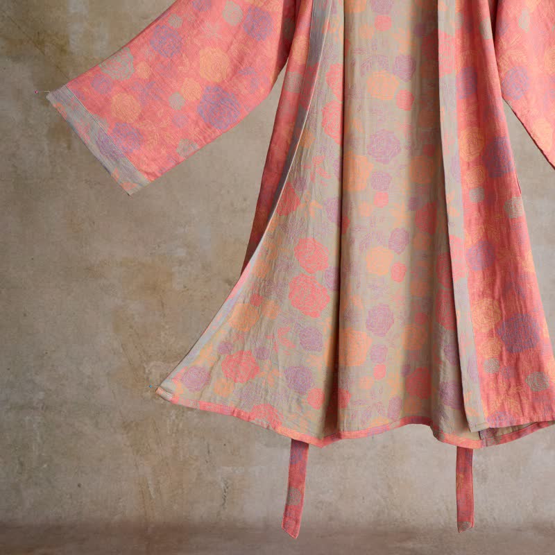Ownkoti Romantic Rose Cotton Gauze Kimono Robe - image 5