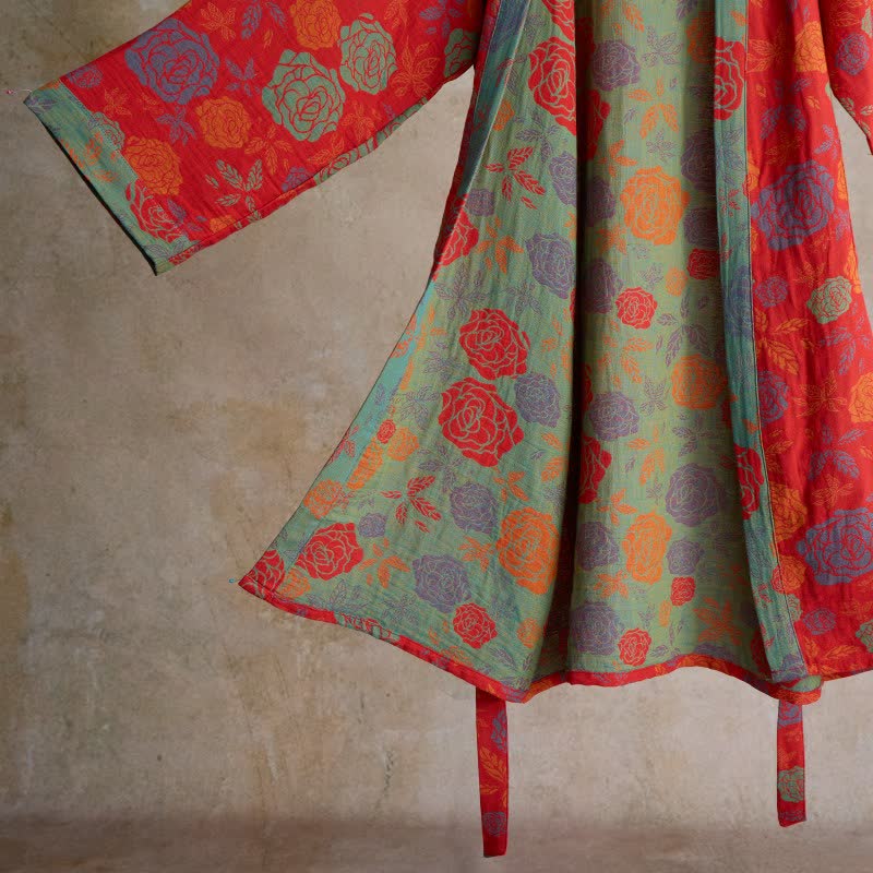 Ownkoti Romantic Rose Cotton Gauze Kimono Robe - image 5