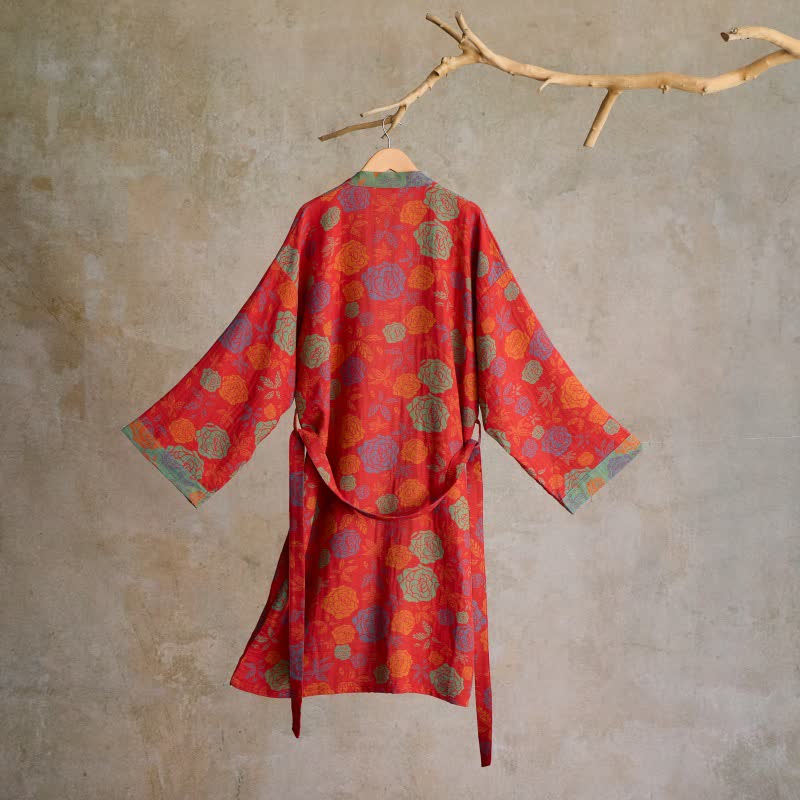 Ownkoti Romantic Rose Cotton Gauze Kimono Robe - image 1