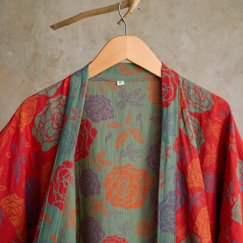 Ownkoti Romantic Rose Cotton Gauze Kimono Robe - image 3