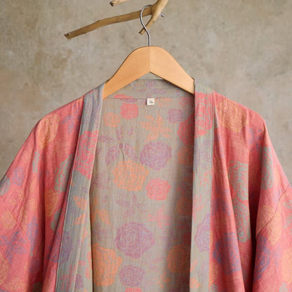 Ownkoti Romantic Rose Cotton Gauze Kimono Robe - image 11