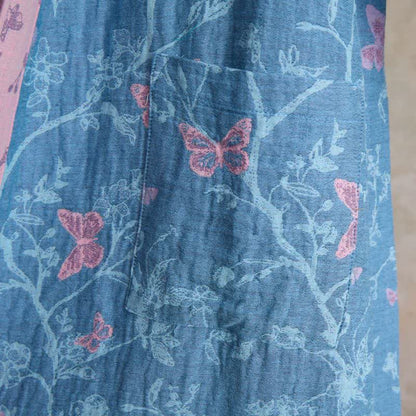 Ownkoti Elegant Floral Butterfly Cotton Gauze Kimono Robe - image 5