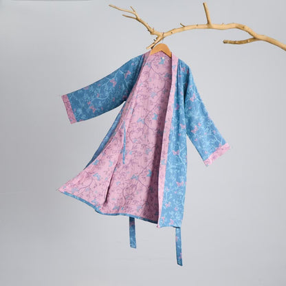 Ownkoti Elegant Floral Butterfly Cotton Gauze Kimono Robe - image 2