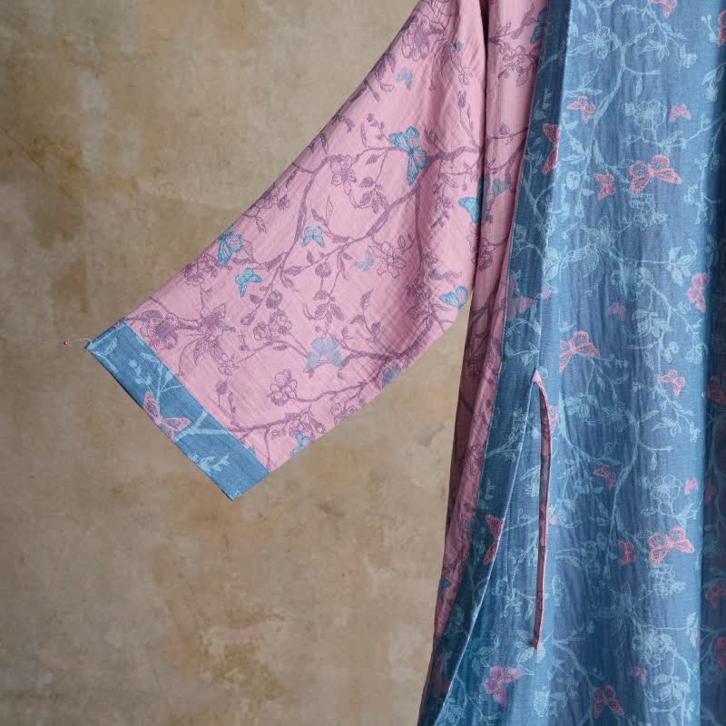 Ownkoti Elegant Floral Butterfly Cotton Gauze Kimono Robe - image 10