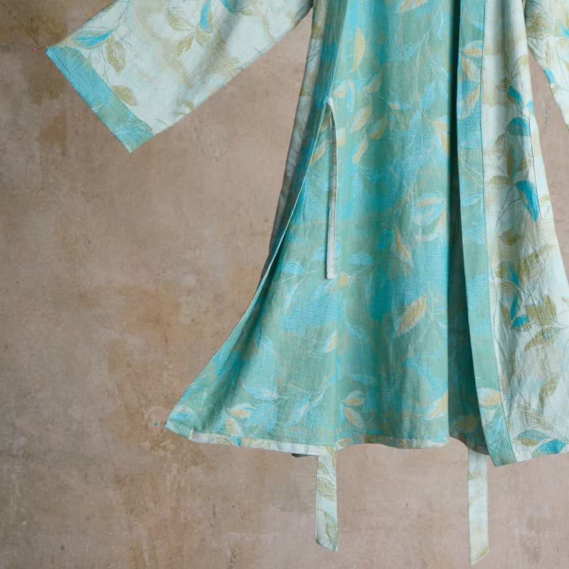 Ownkoti Natural Leaf Cotton Gauze Kimono Robe - image 11