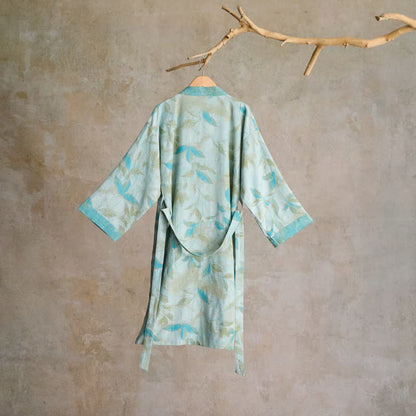 Ownkoti Natural Leaf Cotton Gauze Kimono Robe - image 7