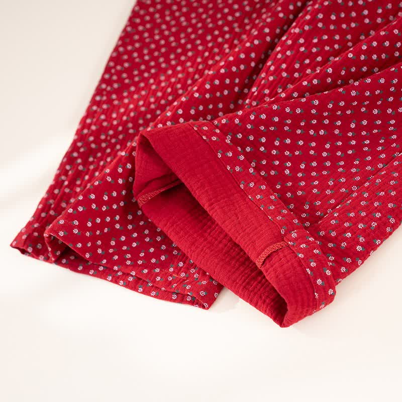 Ownkoti Red Floral Pure Cotton Pajama Set - image 11