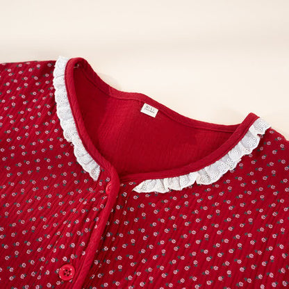 Ownkoti Red Floral Pure Cotton Pajama Set - image 4