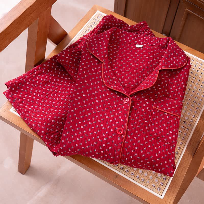 Ownkoti Red Floral Pure Cotton Pajama Set - image 14