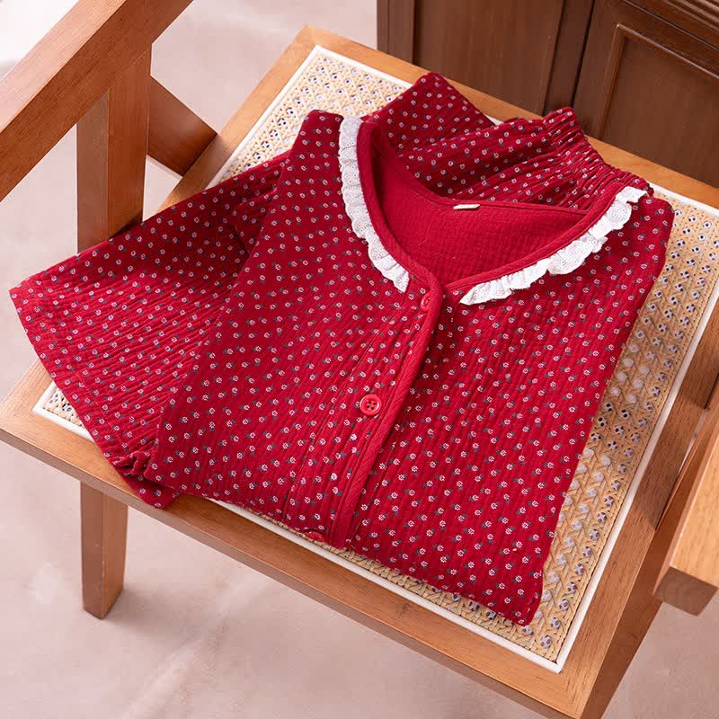 Ownkoti Red Floral Pure Cotton Pajama Set - image 3