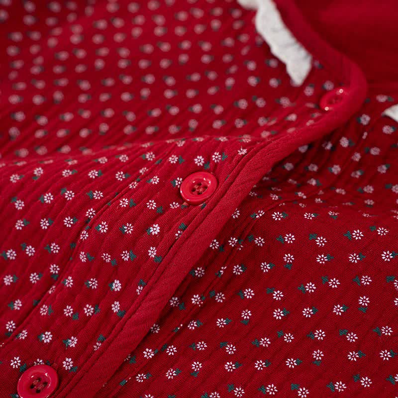 Ownkoti Red Floral Pure Cotton Pajama Set - image 7