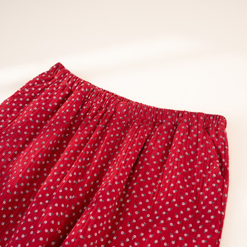 Ownkoti Red Floral Pure Cotton Pajama Set - image 9