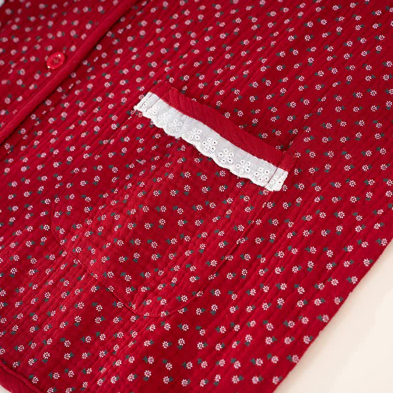 Ownkoti Red Floral Pure Cotton Pajama Set - image 6