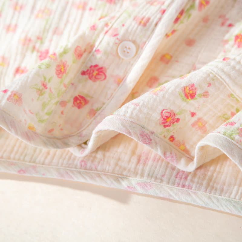 Ownkoti Elegant Begonia Cotton Gauze Pajama Set - image 6