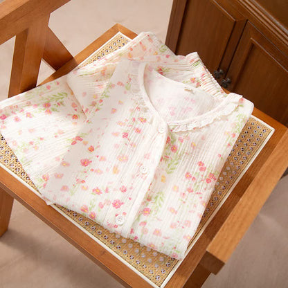 Ownkoti Elegant Begonia Cotton Gauze Pajama Set - image 1