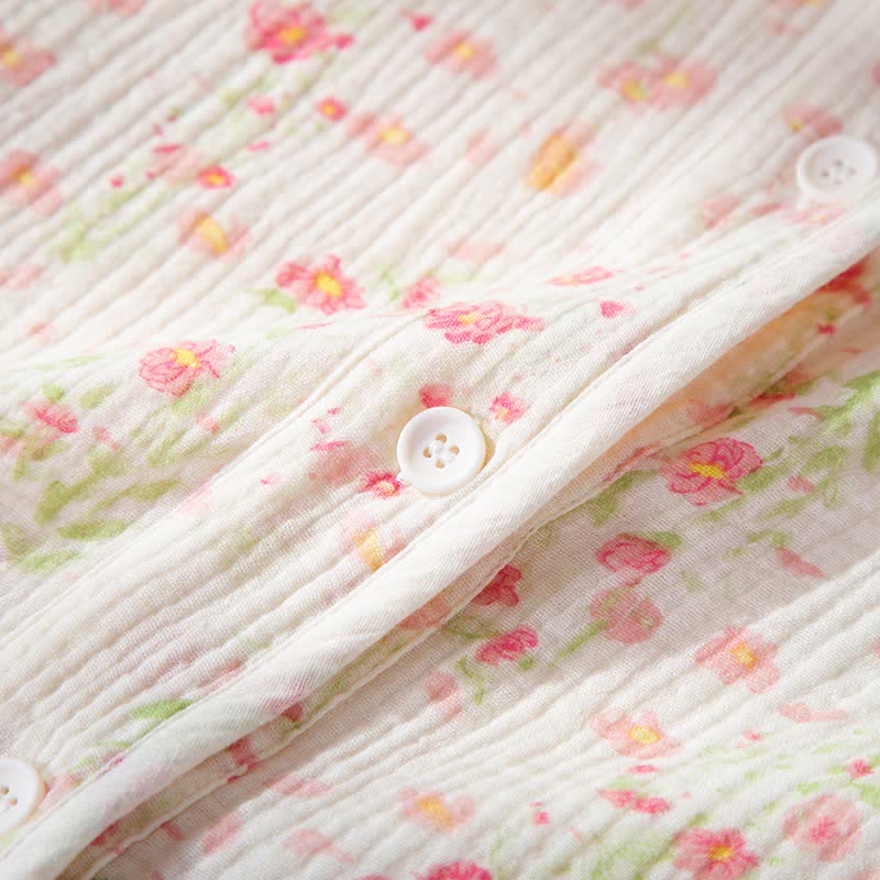 Ownkoti Elegant Begonia Cotton Gauze Pajama Set - image 4