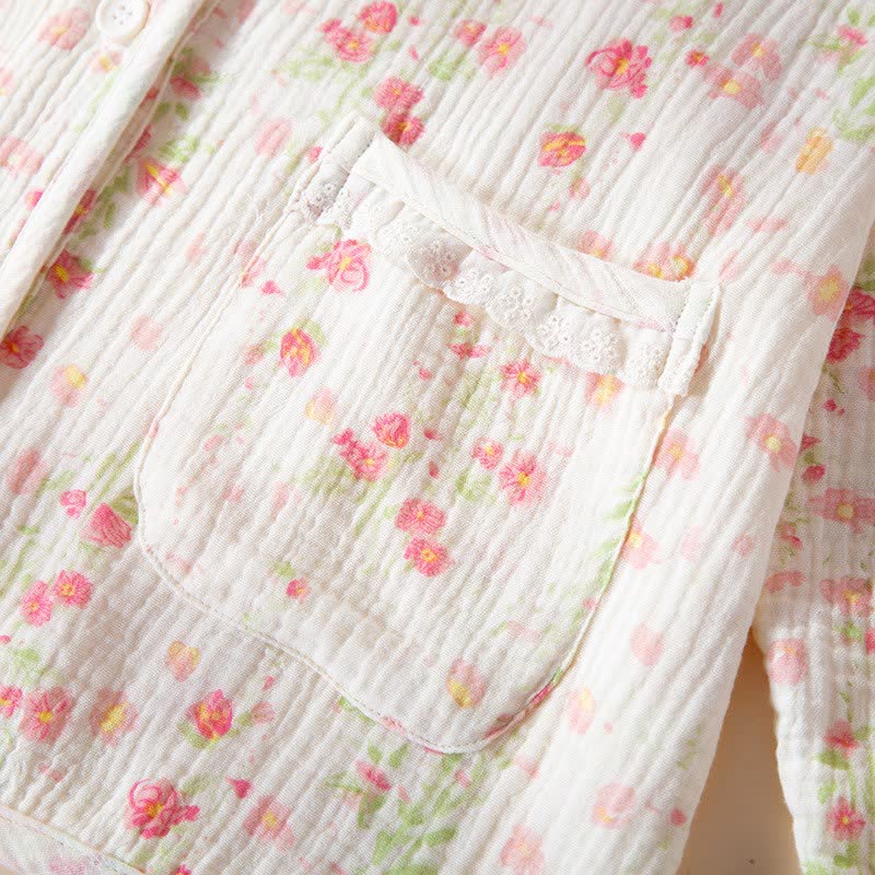 Ownkoti Elegant Begonia Cotton Gauze Pajama Set - image 5