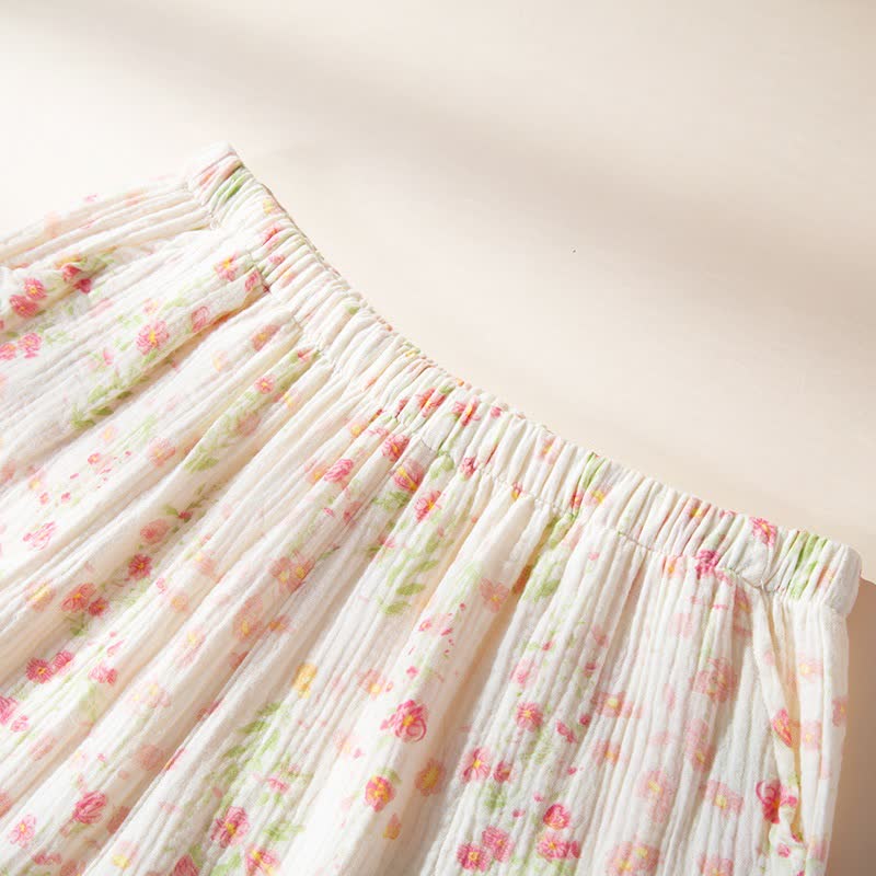 Ownkoti Elegant Begonia Cotton Gauze Pajama Set - image 8