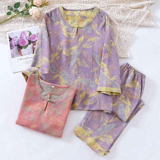 Ownkoti Oriental Style Leaf Pure Cotton Pajama Set - image 0