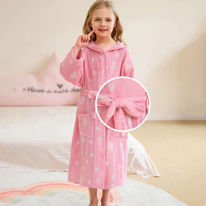Ownkoti Air Balloon Hooded Cotton Gauze Child Bathrobe - image 3
