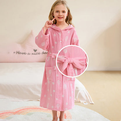 Ownkoti Air Balloon Hooded Cotton Gauze Child Bathrobe - image 3