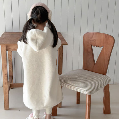 Ownkoti Simple Hooded Plush Zip-Up Child Robe - image 6