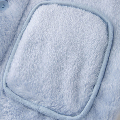 Ownkoti Solid Button Child Plush Loungewear Set - image 2