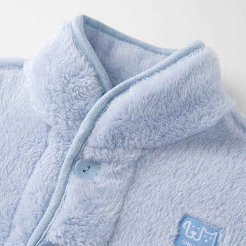 Ownkoti Solid Button Child Plush Loungewear Set - image 1