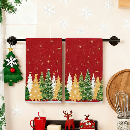 Ownkoti Christmas Tree Absorbent Multi-use Towel - A - 4PCS - image 1