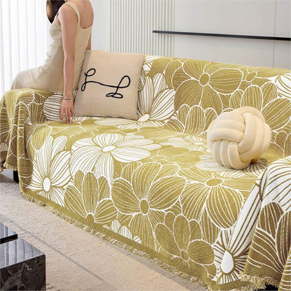 Ownkoti Chenille Jacquard Blooming Floral Sofa Protector - image 1