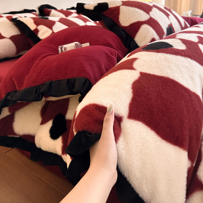 Ownkoti Romantic Plush Velvet 4-Piece Duvet Cover Set - image 7